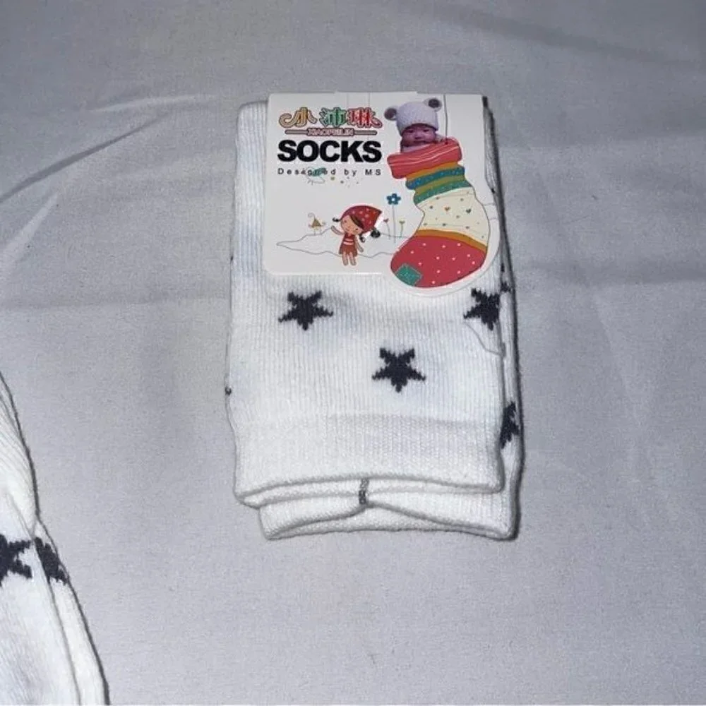 Star Print Newborn Socks Knee High Stars All over Print Casual High Boot Socks